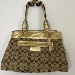 COACH Penelope Signature Satchel Gold F15533